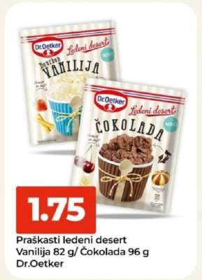 Praškasti ledeni desert vanilija/čokolada