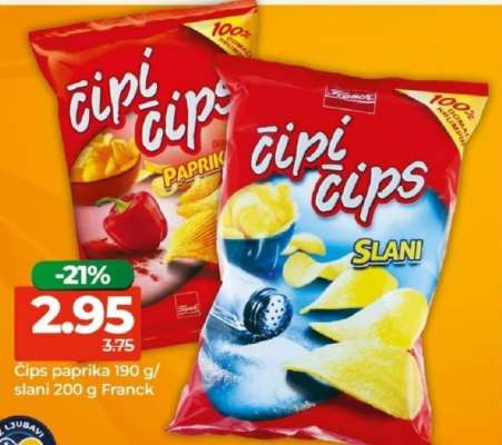 Čips paprika/slani Franck