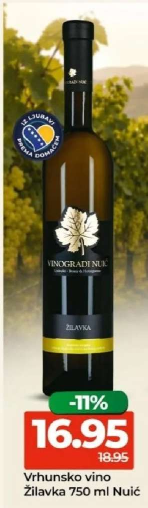 VRHUNSKO VINO ŽILAVKA 750 ML NUIĆ