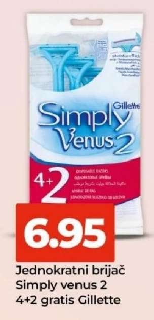 Jednokratni brijač Simply venus 2 4+2 gratis Gillette