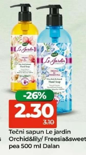 Tečni sapun Le jardin Orchid&lily/ Freesia&sweet pea 500 ml Dalan