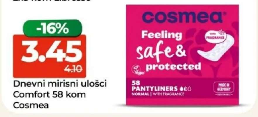 Dnevni mirisni ulošci Comfort 58 kom Cosmea