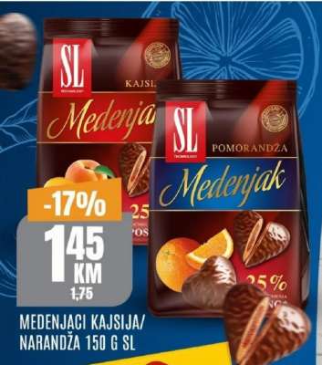 Medenjaci kajsija/narandža 150 g, SL