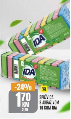 SPUŽVICA S ABRAZIVOM 10 KOM IDA