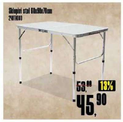 Sklopivi stol 60x90x70cm