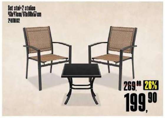 Set stol + 2 stolice