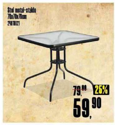 Stol metal-staklo