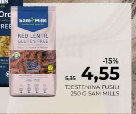 TJESTENINA FUSILI 250 G SAM MILLS