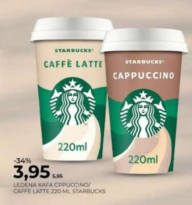 LEDENA KAFA CAPPUCCINO/CAFFE LATTE 220 ML STARBUCKS