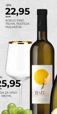 BIJELO VINO 750 ML FESTIGIA MALVAZIJA