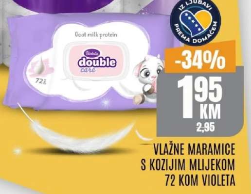 Vlažne maramice s kozjim mlijekom 72 kom, Violeta