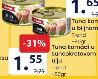Tuna komadi u suncokretovom ulju