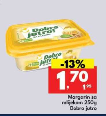 Margarin sa mlijekom 250g Dobro jutro