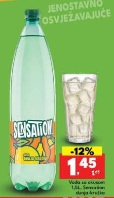 Voda sa okusom 1,5L, Sensation dunja-kruška