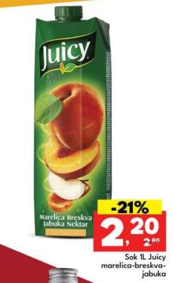 Sok 1L, Juicy, marelica-breskva-jabuka