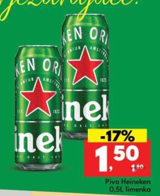 Pivo Heineken 0,5L limenka