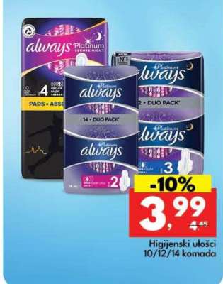 Always Platinum Higijenski ulošci
