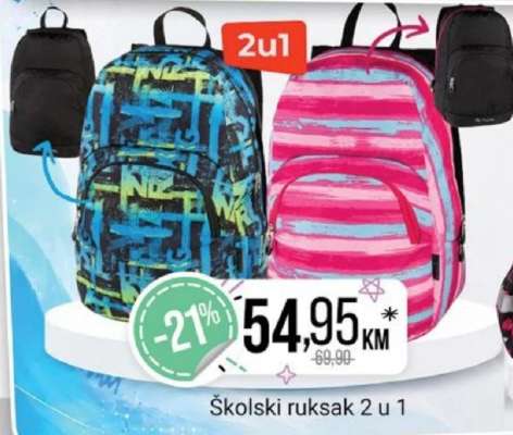 Školski ruksak 2 u 1