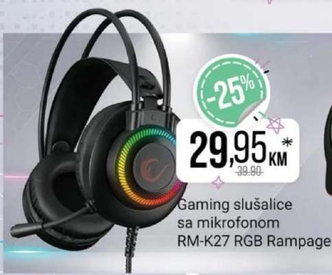 Gaming slušalice sa mikrofonom RM-K27 RGB Rampage