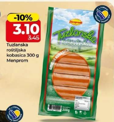 Tuzlanska roštiljska kobasica 300 g Menprom