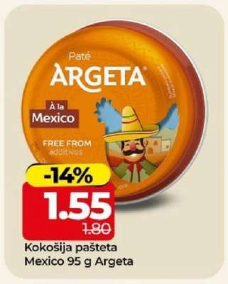 Kokošija pašteta Mexico 95 g Argeta