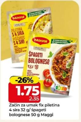Začin za umak fix piletina 4 sira 32 g/ špageti bolognese 50 g Maggi