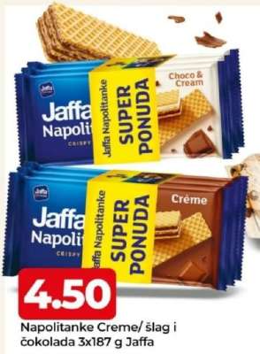 Napolitanke Creme/ šlag i čokolada 3x187 g Jaffa