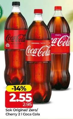 Sok Original/Zero/Cherry 2 L Coca Cola