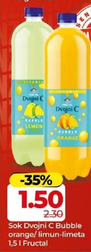 Sok Dvojni C Bubble orange/limun-limeta