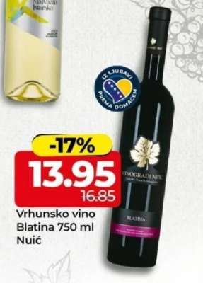 VRHUNSKO VINO BLATINA 750 ML NUIĆ