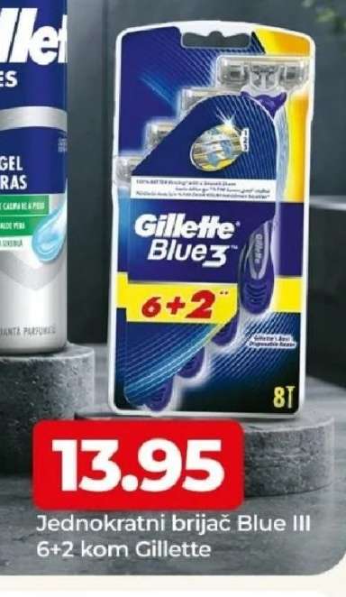 Jednokratni brijač Blue III 6+2 kom, Gillette