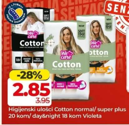 Higijenski ulošci Cotton normal/super plus
