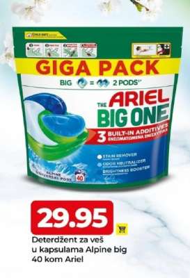 Deterdžent za veš u kapsulama Alpine big 40 kom Ariel