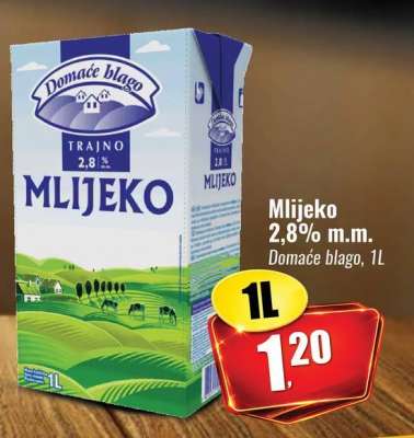 Mlijeko 2,8% m.m.