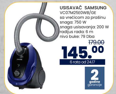 USISAVAČ SAMSUNG VC07M25E0WB/GE