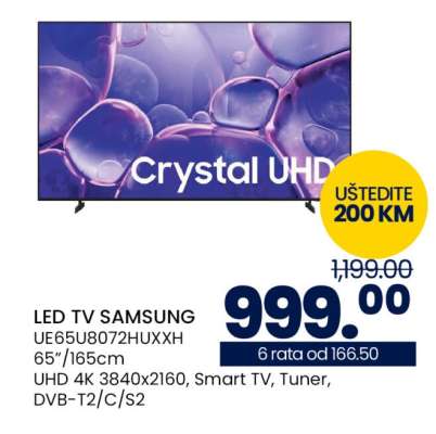 LED TV SAMSUNG UE65U8072HUXXH