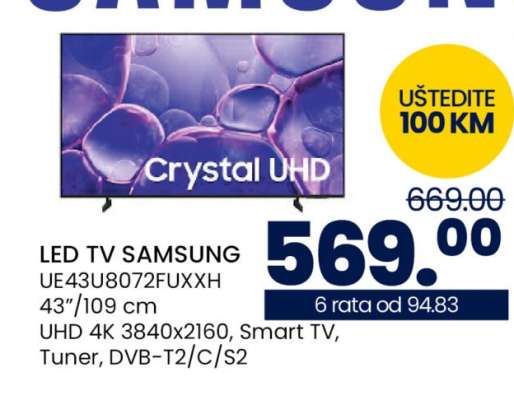 LED TV SAMSUNG UE43U8072FUXXH