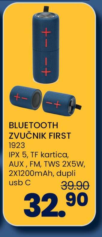 BLUETOOTH ZVUČNIK FIRST