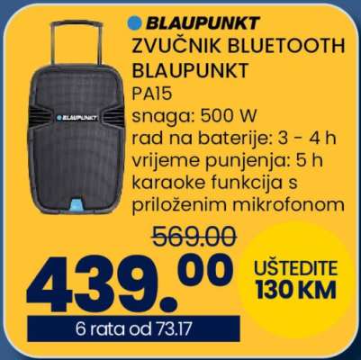 BLAUPUNKT ZVUČNIK BLUETOOTH BLAUPUNKT PA15