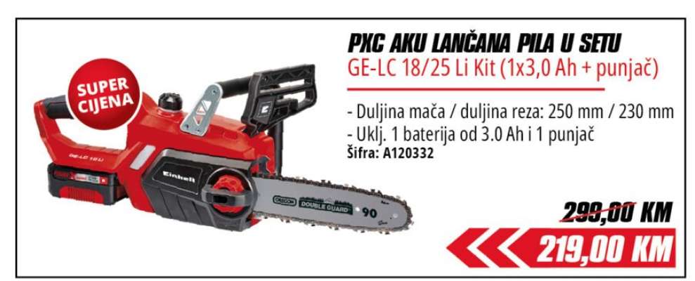 PXC AKU LANČANA PILA U SETU