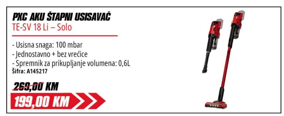 PXC AKU ŠTAPNI USISAVAČ TE-SV 18 Li – Solo