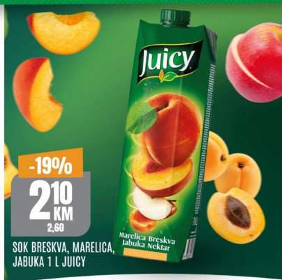 Sok breskva, marelica, jabuka 1 L Juicy
