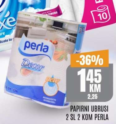 PAPIRNI UBRUSI 2 SL 2 KOM PERLA