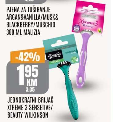 JEDNOKRATNI BRIJAČ XTREME 3 SENSITIVE/BEAUTY WILKINSON