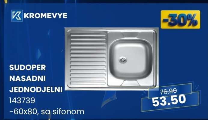 KROMEYYE Sudoper nasadni jednodjelni