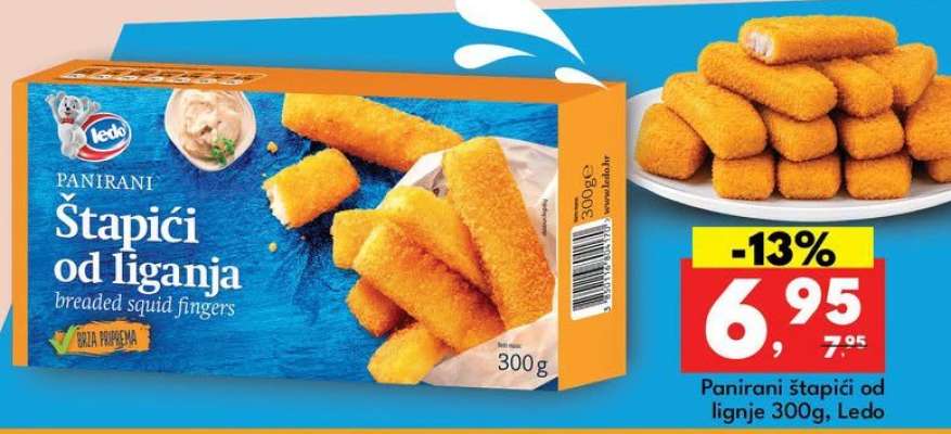 Panirani štapići od lignje 300g, Ledo