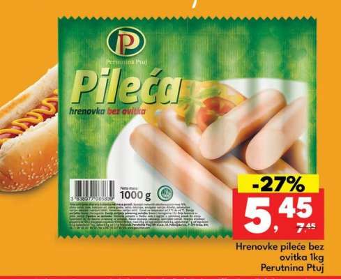 Hrenovke pileće bez ovitka
