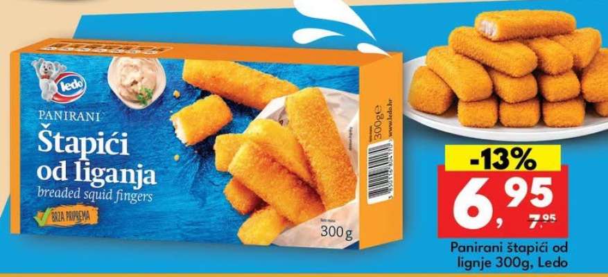 Panirani štapići od lignje 300g, Ledo
