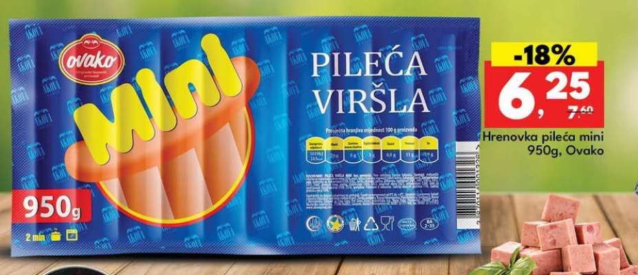 Hrenovka pileća mini