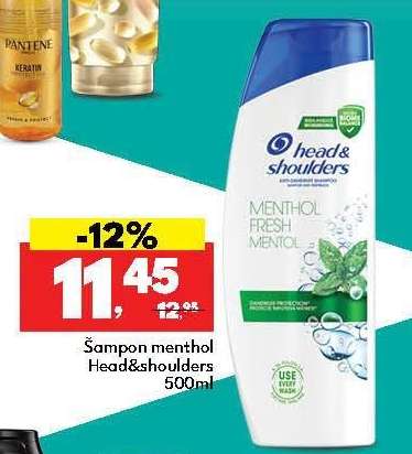Šampon menthol Head&shoulders 500ml